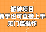 搬砖项目，新手小白也可直接上手，无门槛操作